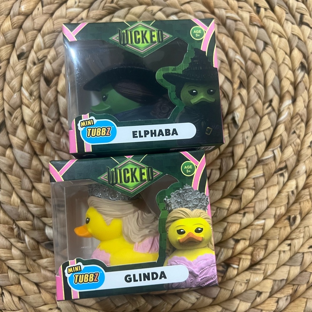 Mini TUBBZ Wicked Elphaba & Glinda 2" Vinyl Duck Figures – Lot of 2 – New in Box